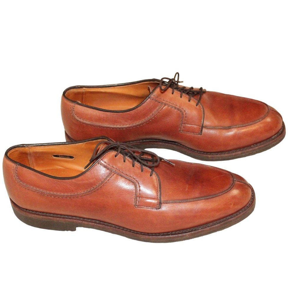 Allen Edmonds Stockbridge Split Toe Derby Blucher Dress Shoes Brown Leather 10 A